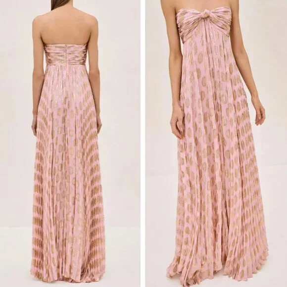 Alexis Maryana Maxi Dress Gown S/M/L Murex Pink Blush Gold Vacation - Picture 3 of 10